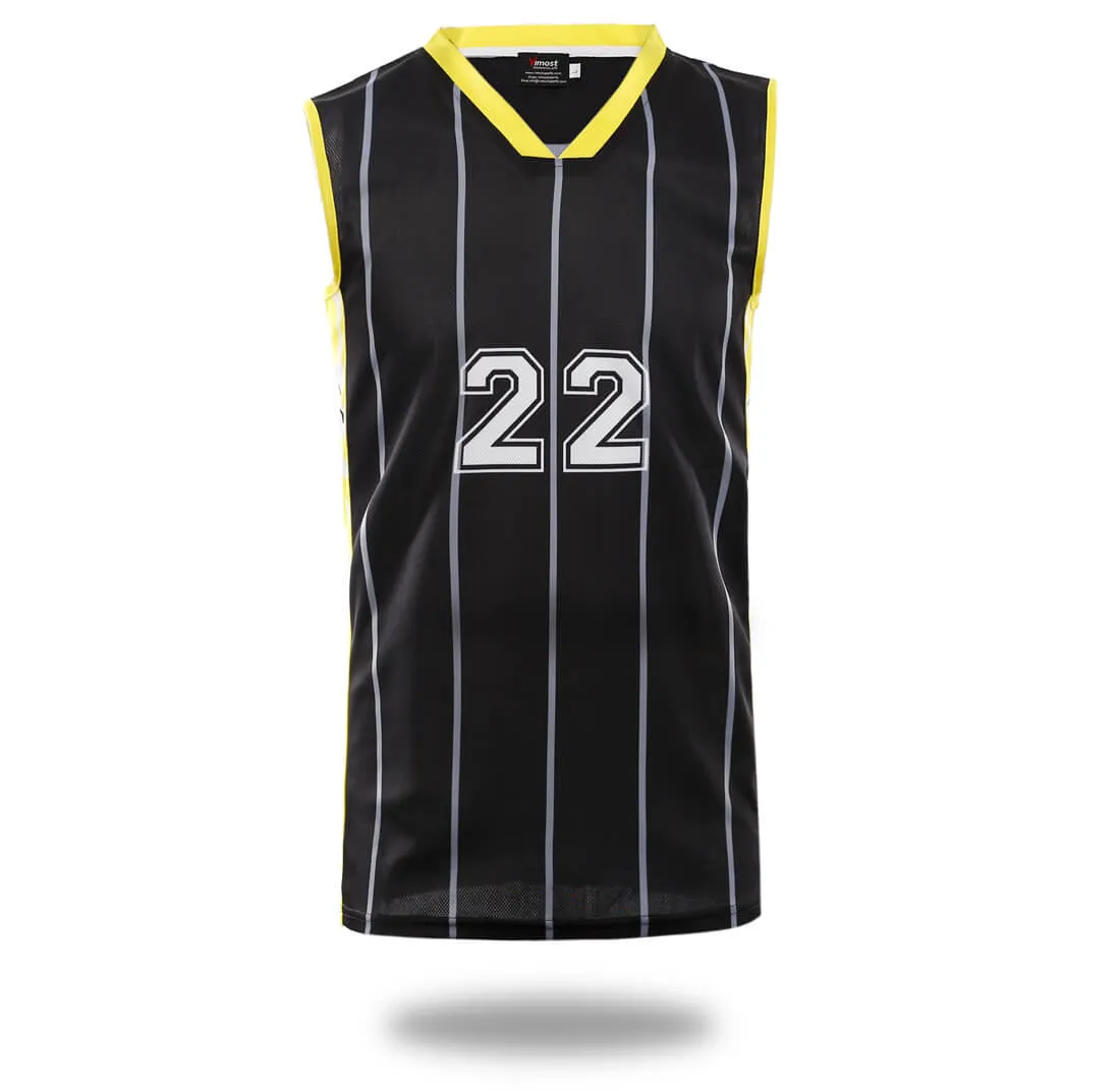 Black Stripes Design Basketball Shirts and Shorts