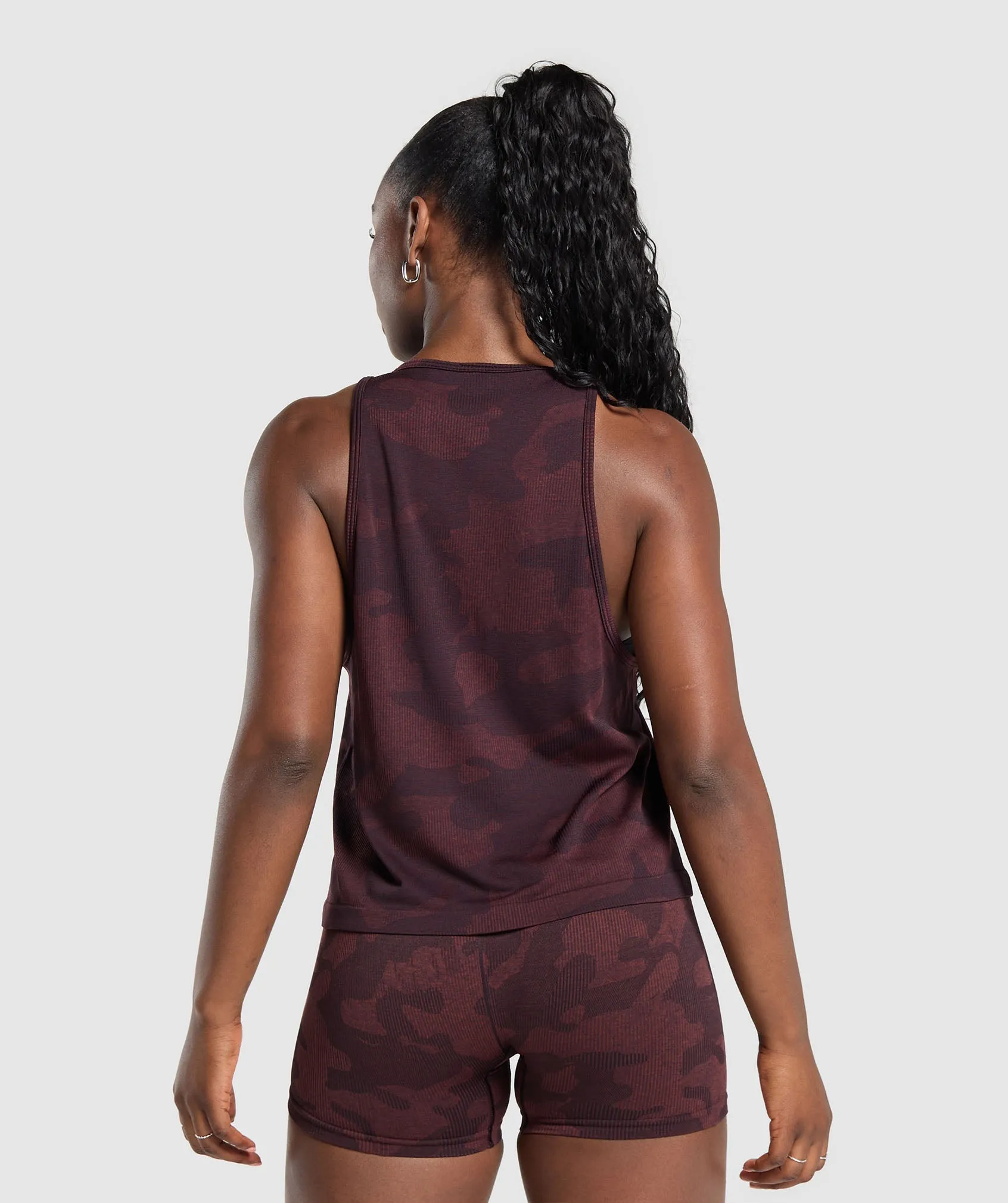 Gymshark Adapt Camo Seamless Tank - Plum Brown/Burgundy Brown