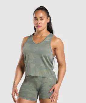 Gymshark Adapt Camo Seamless Tank - Unit Green/Chalk Green