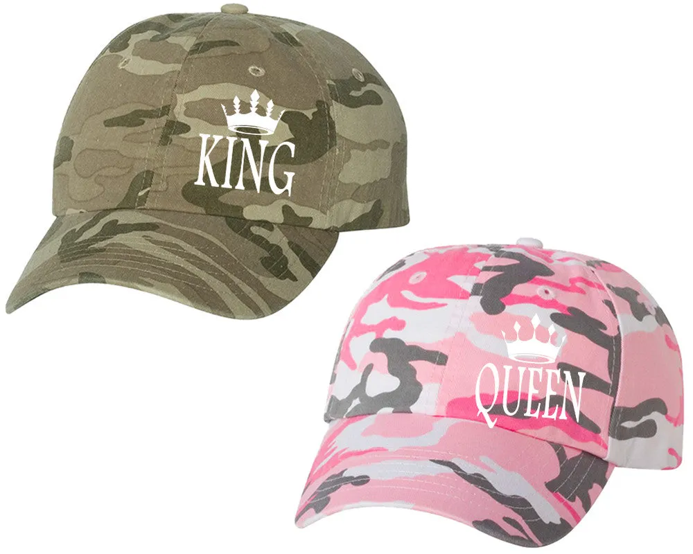 King Queen Couple Matching Baseball Caps, Matching Caps