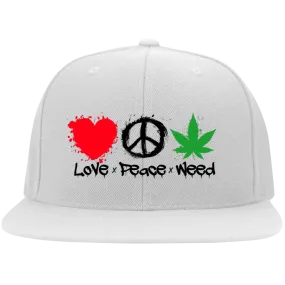 Love Peace Weed White Flexfit Cap